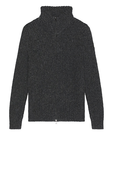 Moncler Zip Cardigan in Dark Grey