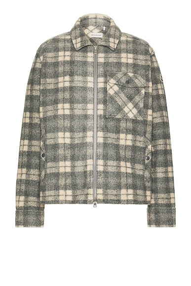 Moncler Plaid Over Shirt in Grey