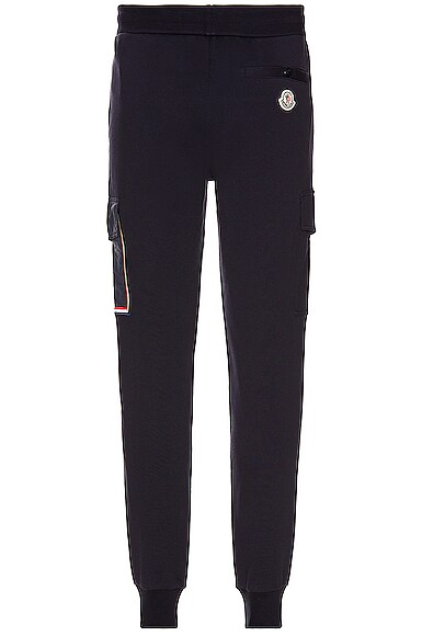 Shop Moncler Sweatpants In Navy