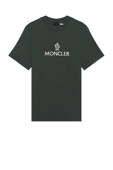 Moncler Short Sleeve Logo T-shirt in Kombu Green