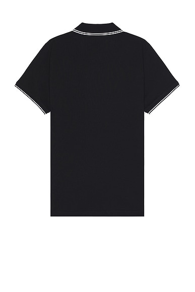 Shop Moncler Short Sleeve Polo In Dark Navy