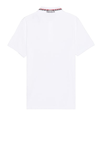 Shop Moncler Short Sleeve Polo In White