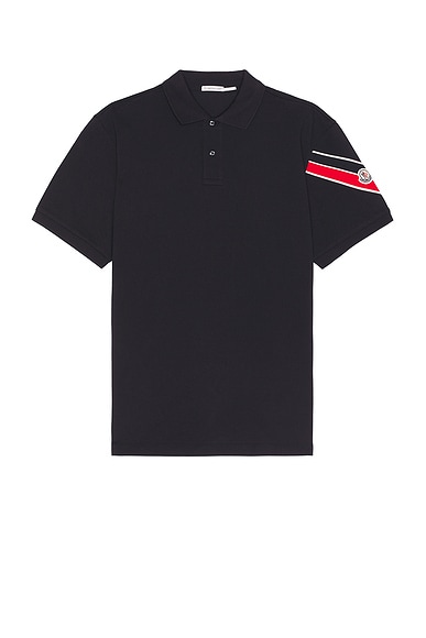 Moncler Short Sleeve Polo in Black