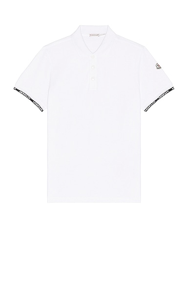 Moncler Short Sleeve Polo in White