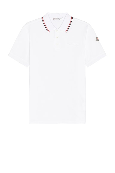 Shop Moncler Polo In Whtie