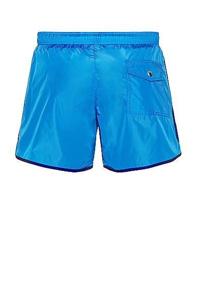 Shop Moncler Swim Short In Electric Blue