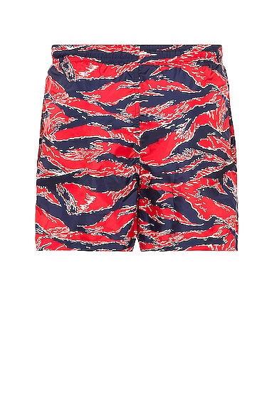 Shop Moncler Swimwear In Garnet Red