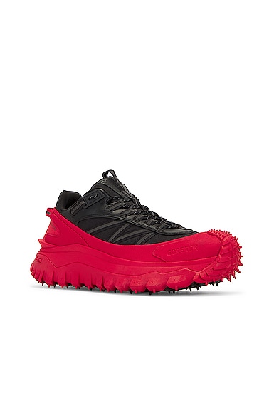 Shop Moncler Trailgrip Gtx Low Top Sneaker In Black & Red
