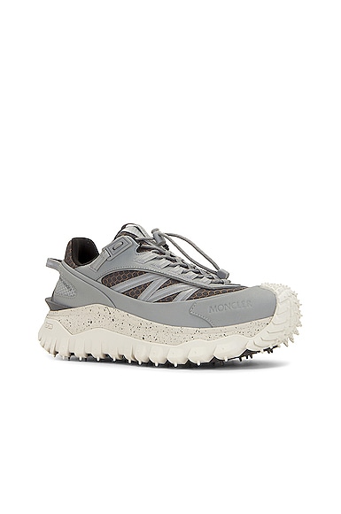 Shop Moncler Trailgrip Low Top Sneakers In Silver Grey
