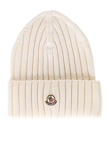 Moncler Tricot Beanie in White