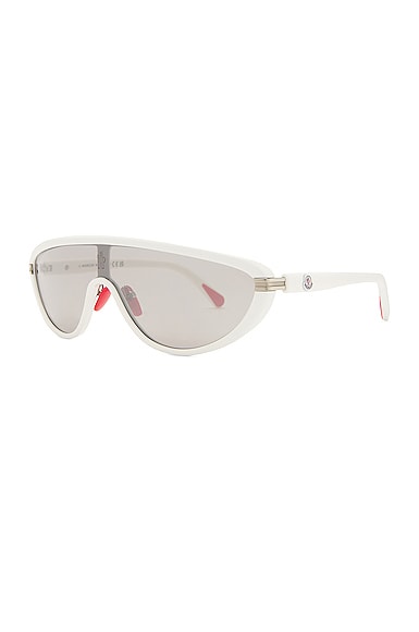 Shop Moncler Vitesse Sunglasses In Solid White