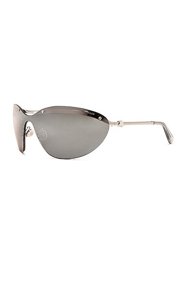 Shop Moncler Metal Sunglasses In Silver