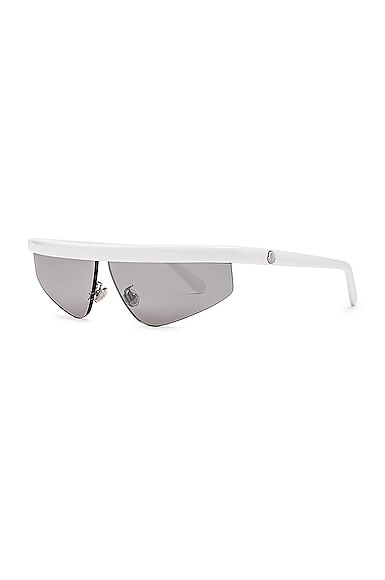 Shop Moncler Acetate Sunglasses In White