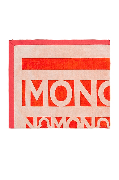 Moncler Logo Print Towel in Orange