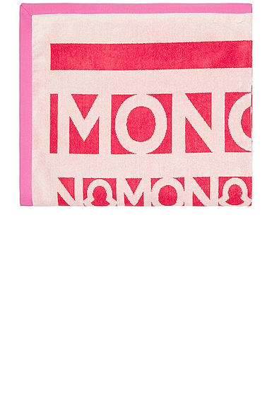 Moncler Logo Print Towel in Pink