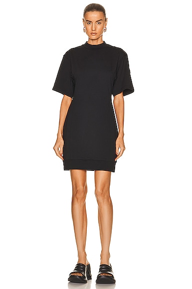 Matt Black Mini Tee Dress