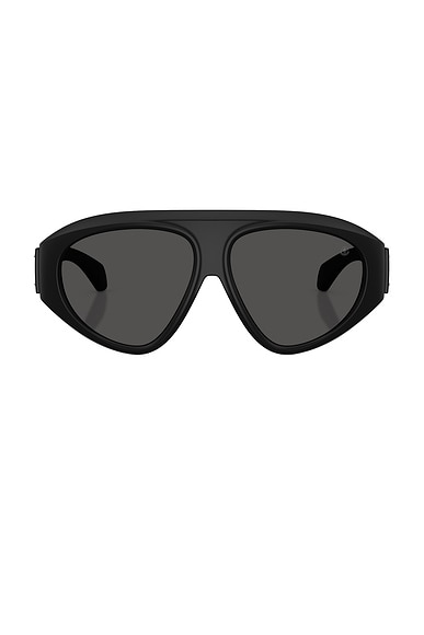 Moncler Zyra Sunglasses in Matte Black & Dark Grey Solid