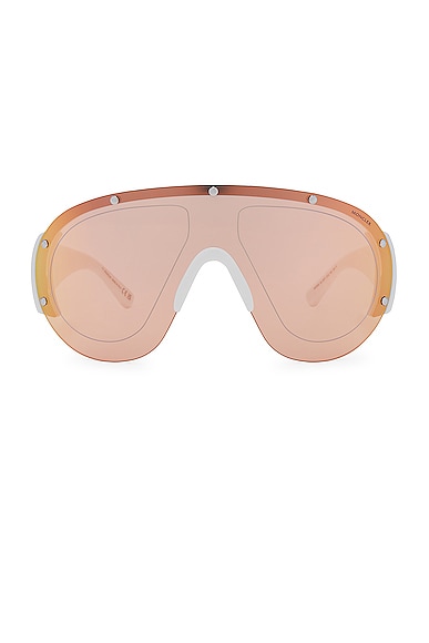 Moncler Shield Sunglasses In White