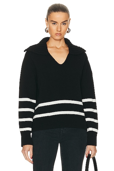 Moncler Long Sleeve Polo Sweater in Black