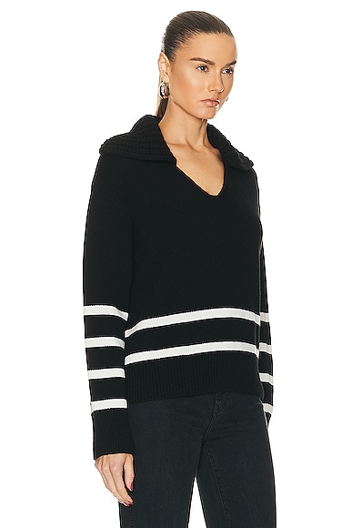 Shop Moncler Long Sleeve Polo Sweater In Black