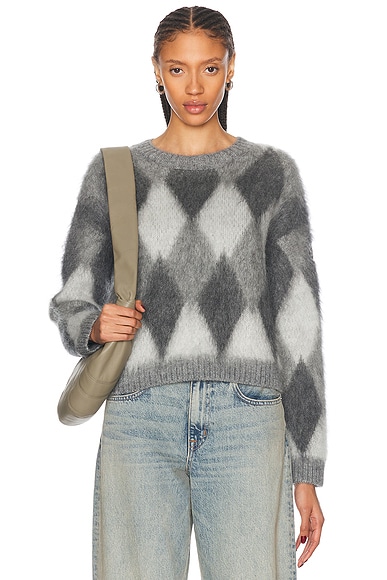 Moncler Crewneck Sweater in Light Grey