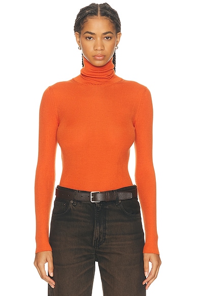 Moncler Turtleneck Top in Orange