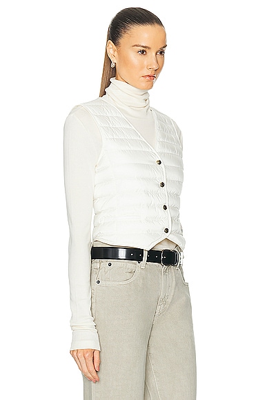 Shop Moncler Button Vest In White