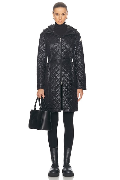 Moncler Bagnac Long Coat in Black