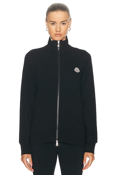 Moncler Zip Up Cardigan in Black