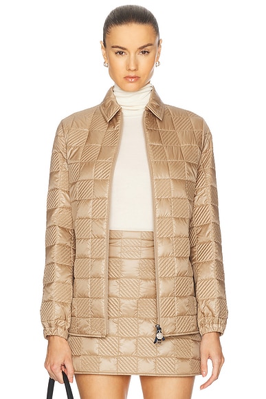 Moncler Zip Up Jacket in Tan