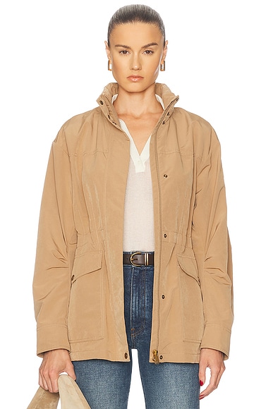 Moncler Nades Short Parka in Beige