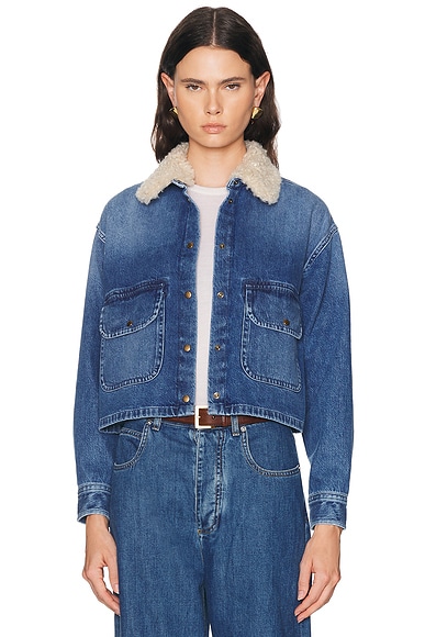Moncler Button Up Jacket in Blue