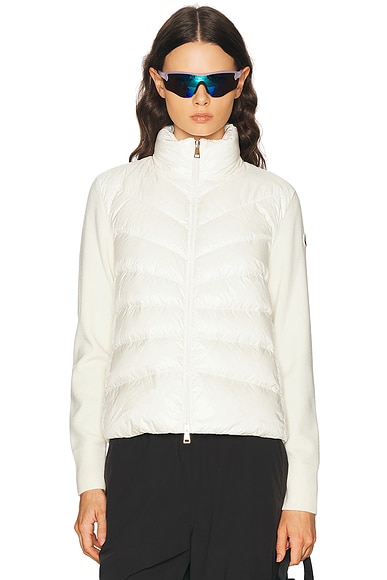Moncler Long Sleeve Cardigan in White