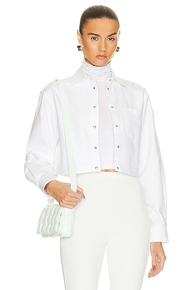 Shop Moncler Cropped Shirt In White
