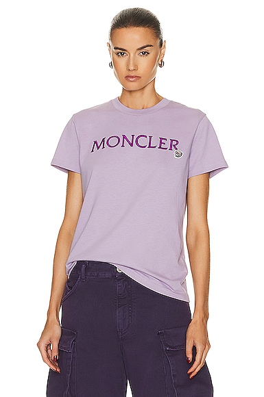Moncler Logo T-shirt in Lilac