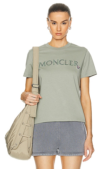 Shop Moncler Short Sleeve T-shirt In Russian Olive