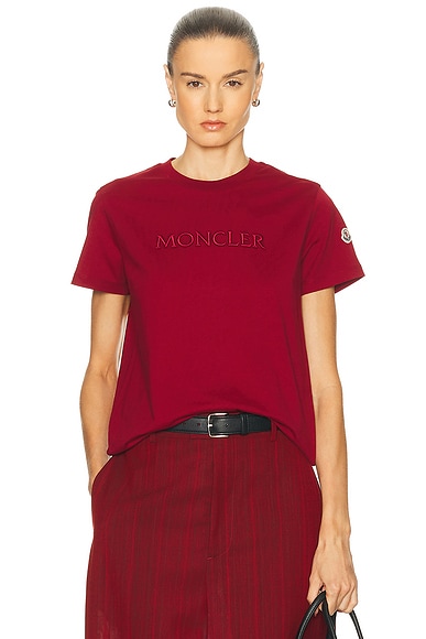 Moncler Short Sleeve T-shirt in Antique Burgundy