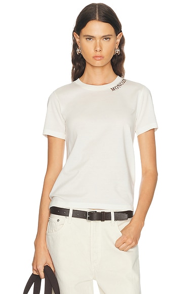 Moncler Short Sleeve T-Shirt in White
