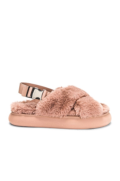Moncler Solarisse Fur Sandal in Pink