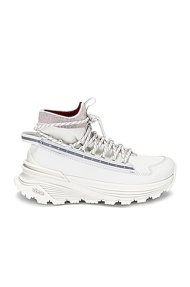 Moncler Knit Runner High Top Sneaker in White