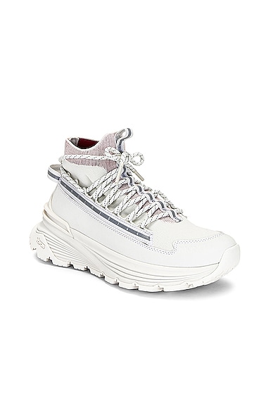 Shop Moncler Knit Runner High Top Sneaker In White