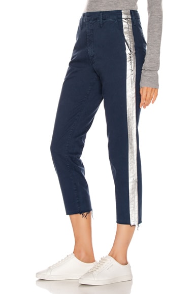 MOTHER Shaker Prep Fray Pant in Navy 