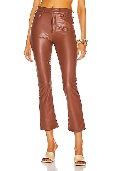 faux leather the insider ankle in tortoise shell mother