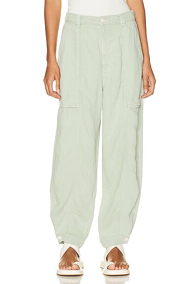 Mother The Patch Pocket Chute High Rise Pants In Green