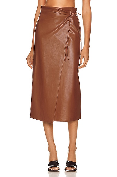 MOTHER It's A Wrap Midi Skirt in Brown