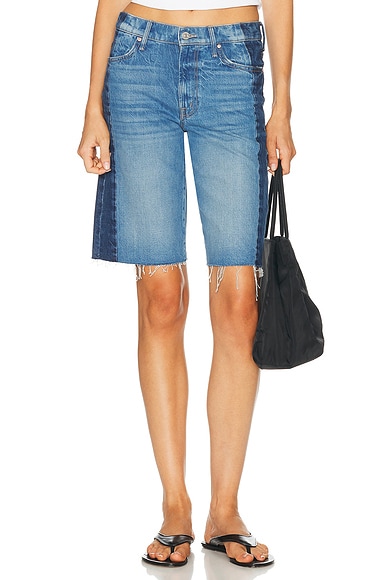 The Mid Rise Maven Bermuda Fray Shorts
