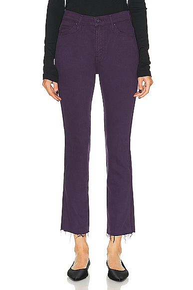 MOTHER High Waisted Rascal Ankle Fray in Blackberry Cordial