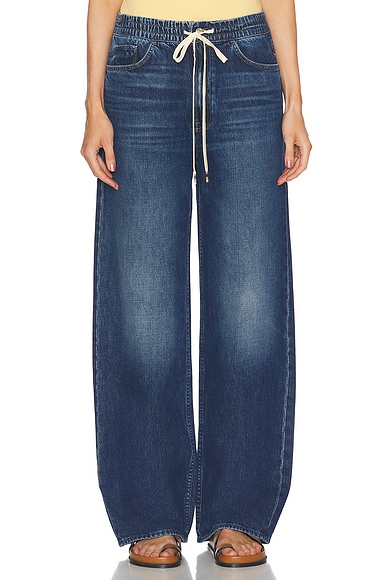 FRAME Super Drape Drawstring Wide Leg in Ghost | FWRD