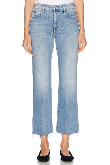 MOTHER The Kick It Ankle Fray Jeans in Can You Dig It?