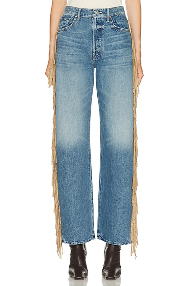 MOTHER The Fringe Half-pipe Button Sneaker Jeans in Folk Star
